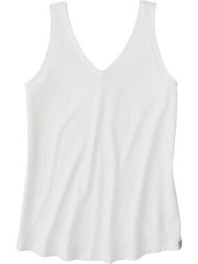 Title Nine Anda White V-Neck Tank Top Size L